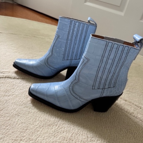 GANNI Callie Western Boots - Blue - Picture 3 of 16